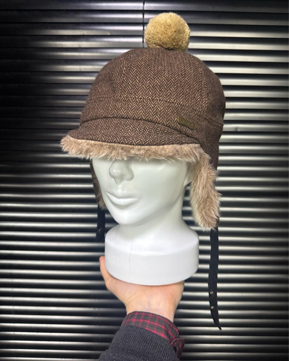 모비토 방울 모자 트루퍼햇 울 헤링본 털 등산 방한 골프 귀달이 스키