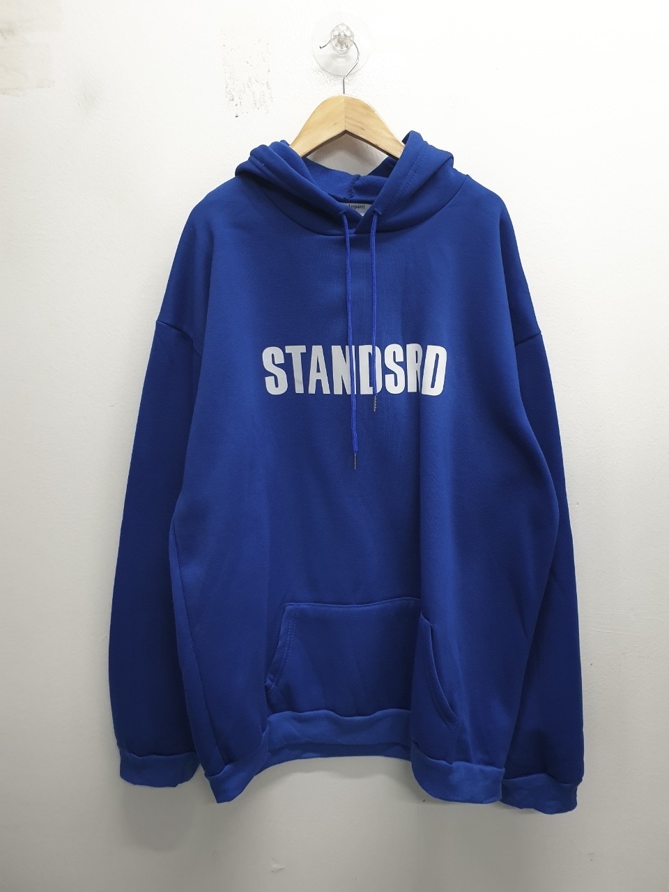 파란색 기모 후드티