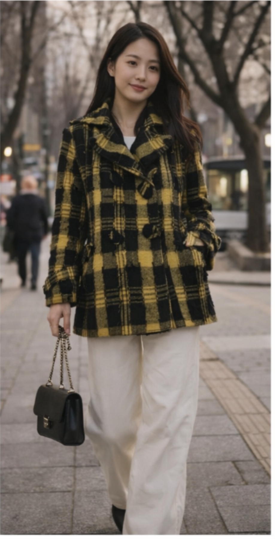 손정완 SON JUNG WAN 체크 울 코트 55 롯데백화점 구매