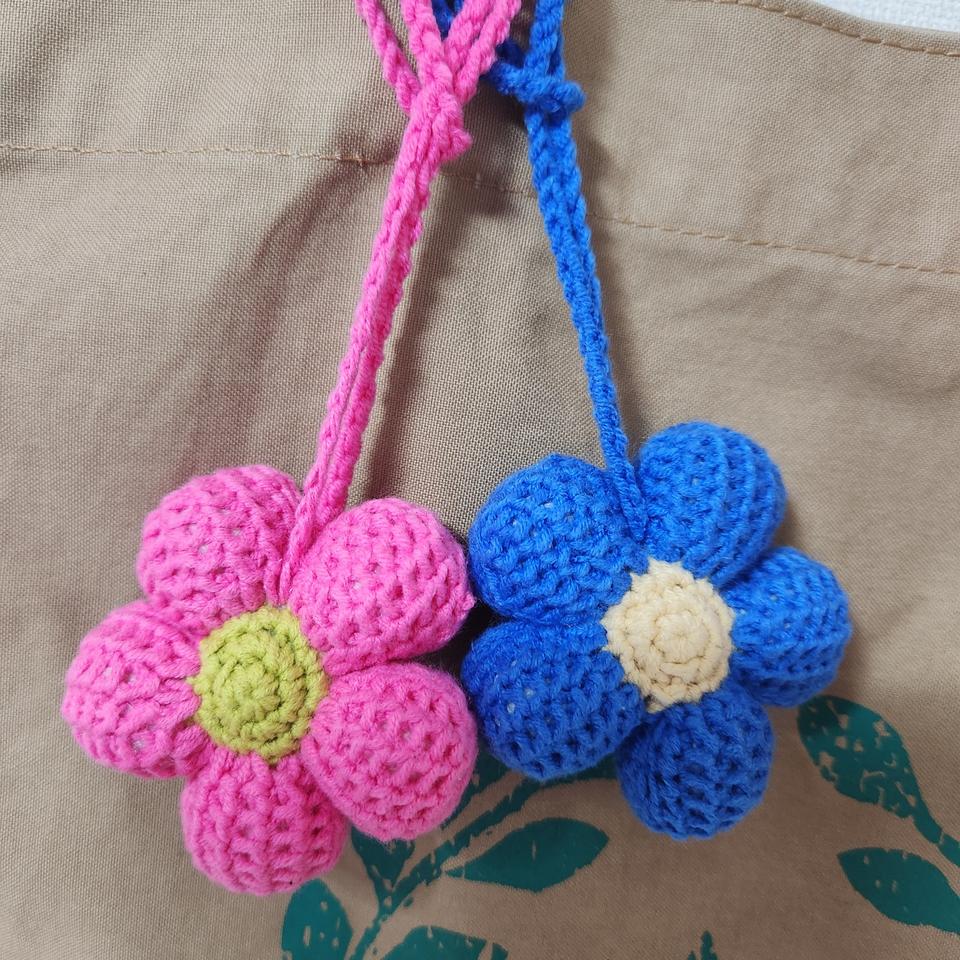 핸드메이드 꽃 뜨개키링 (새상품)