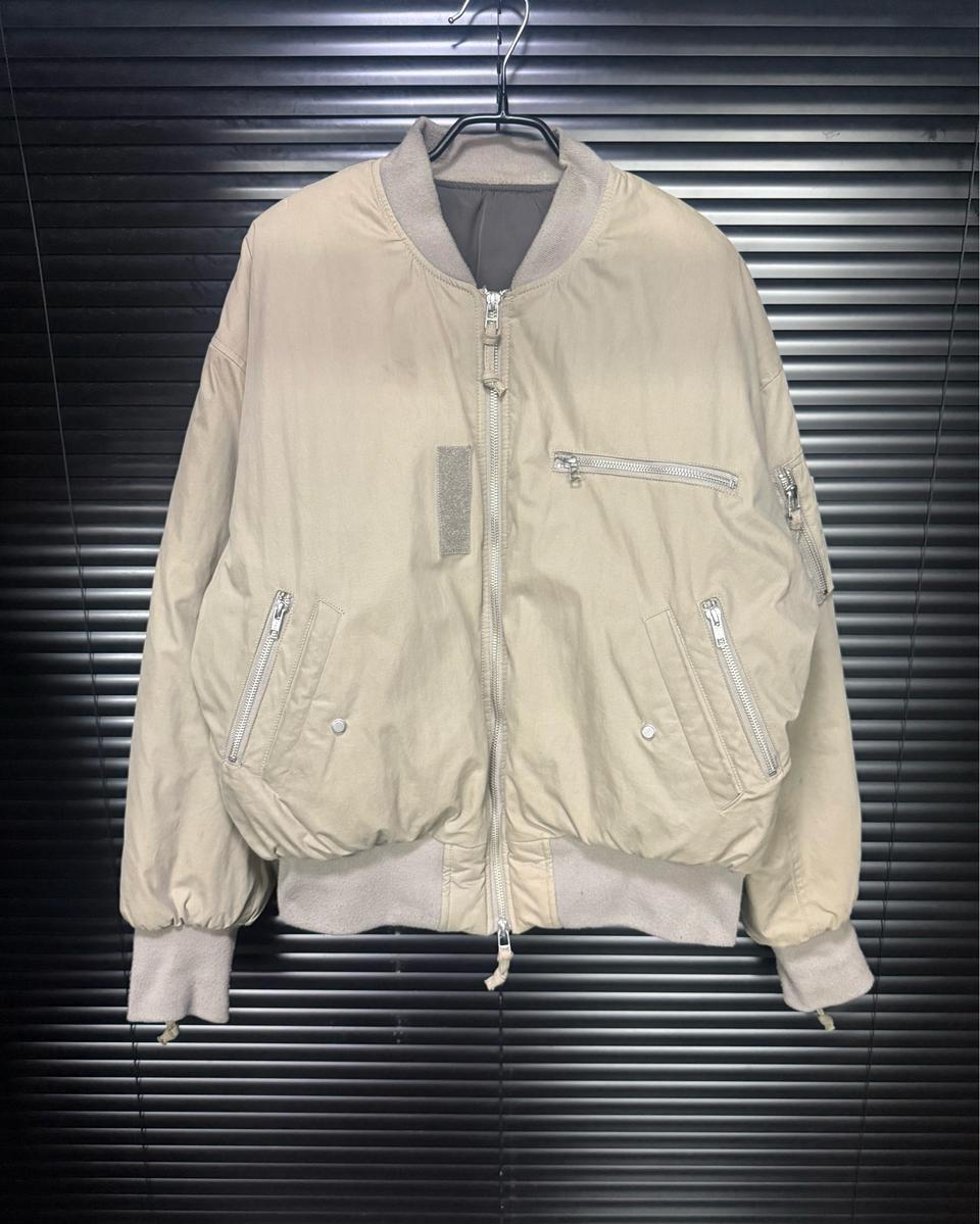 그레일즈 양면 리버시블 ma-1 항공 점퍼 코튼 워시드 지퍼 봄버 블루종