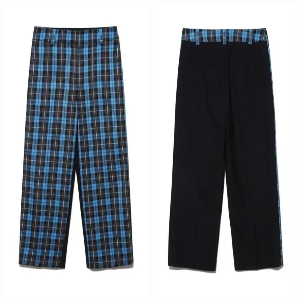 럭키슈에뜨 반반 체크 팬츠36