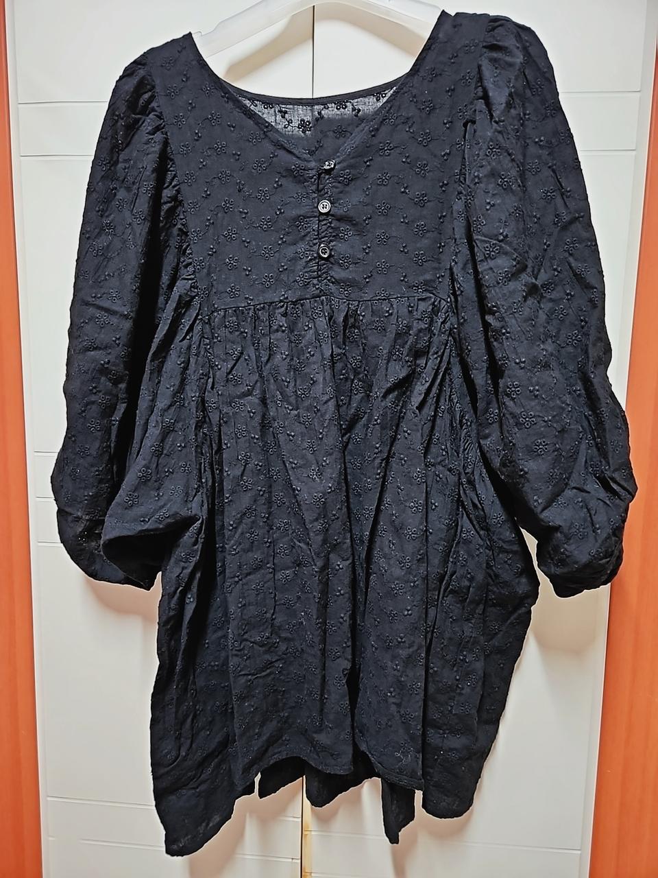 [갠소] 블랙 레이스 롱 원피스 티