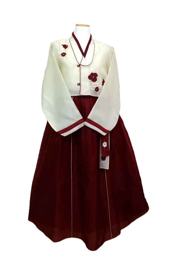 k198 여성개량한복(자수 실크)/여성55/키150-155/사놀까