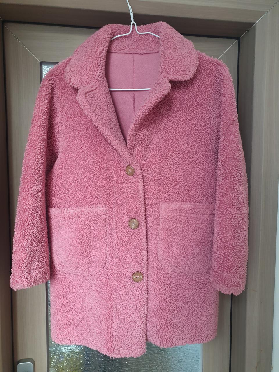 핑크 뽀글이 플리스 코트 145