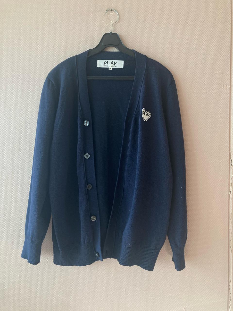 꼼데 네이비 울 가디건 스웨터 m
