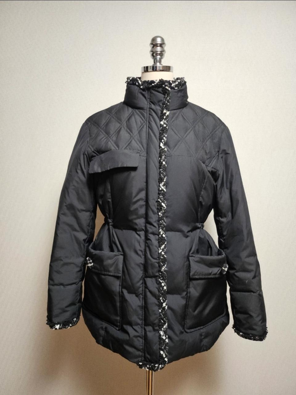 enc 거위털 트위드 패딩