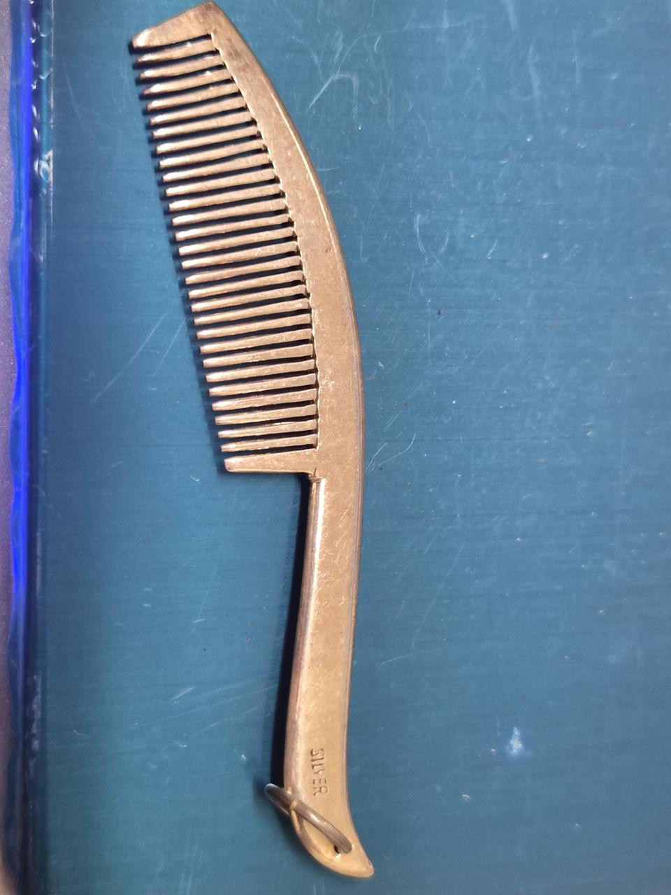 Silver 핸드메이드 빈티지 빗 팬턴트