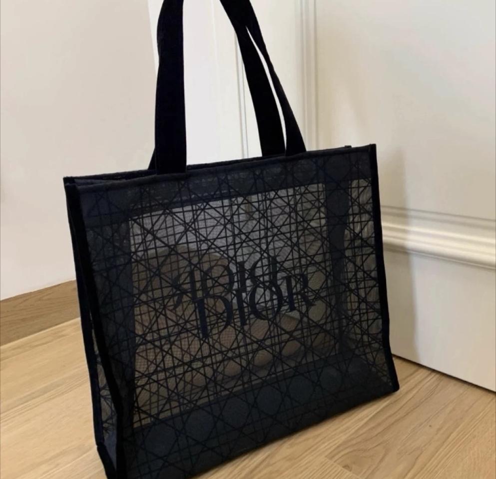 디올 블랙 메쉬 씨스루 에코백 토트백 보부상가방 새제품