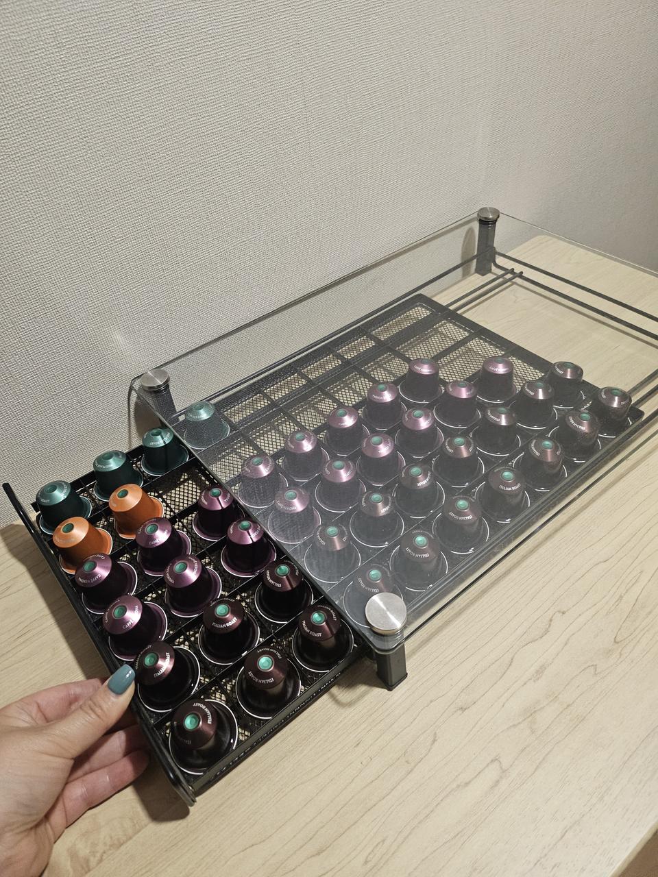 네스프레소 커피 캡슐 보관함 강화유리 60구 홀더 거치대 디스펜서