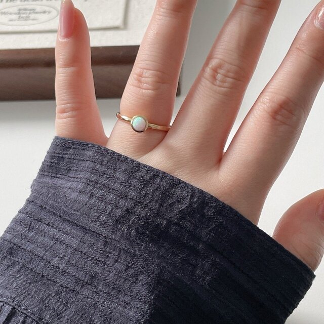 18k 합성오팔 반지 15호