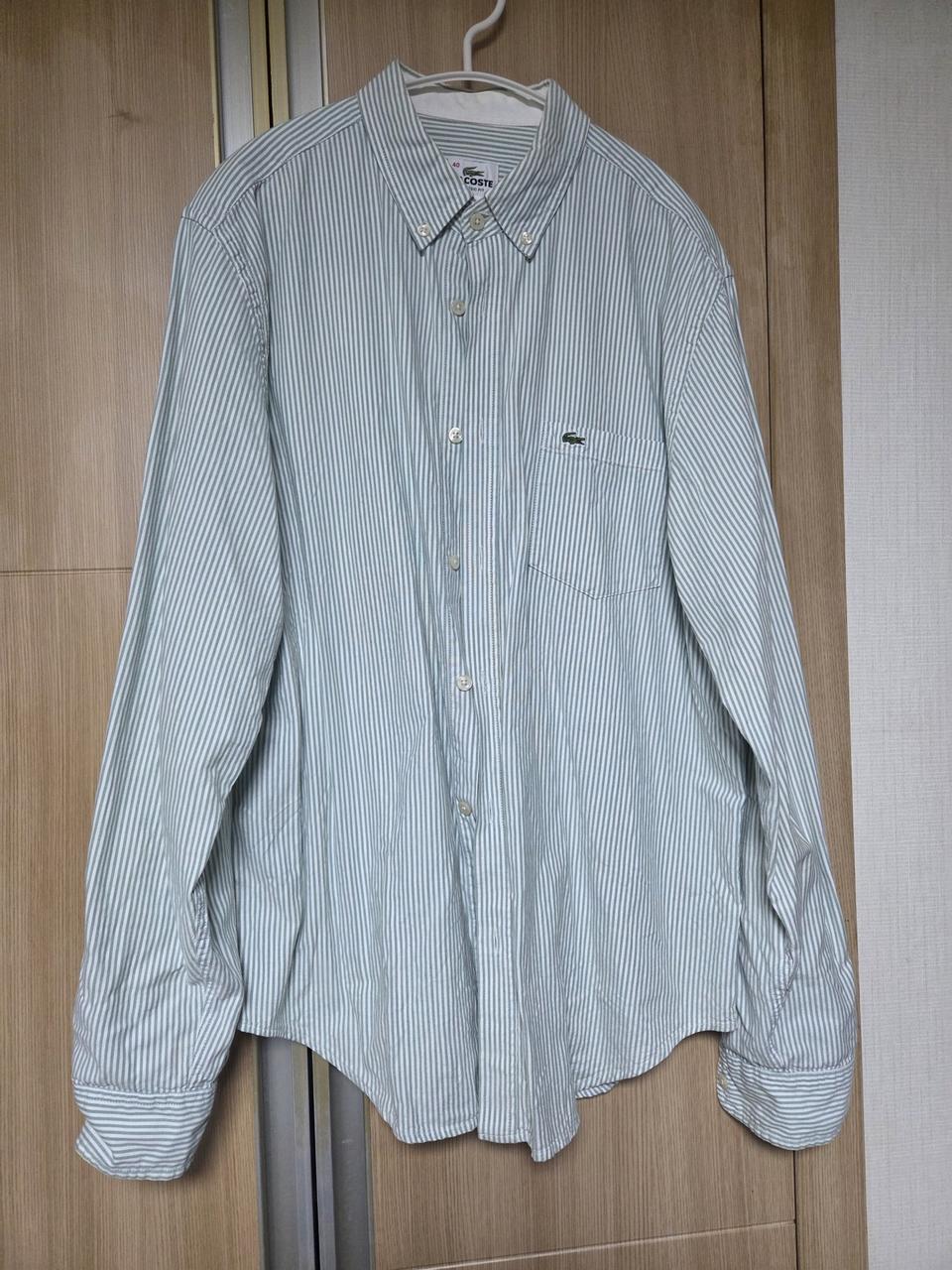 (100) 라코스테 스트라이프 옥스퍼드 셔츠