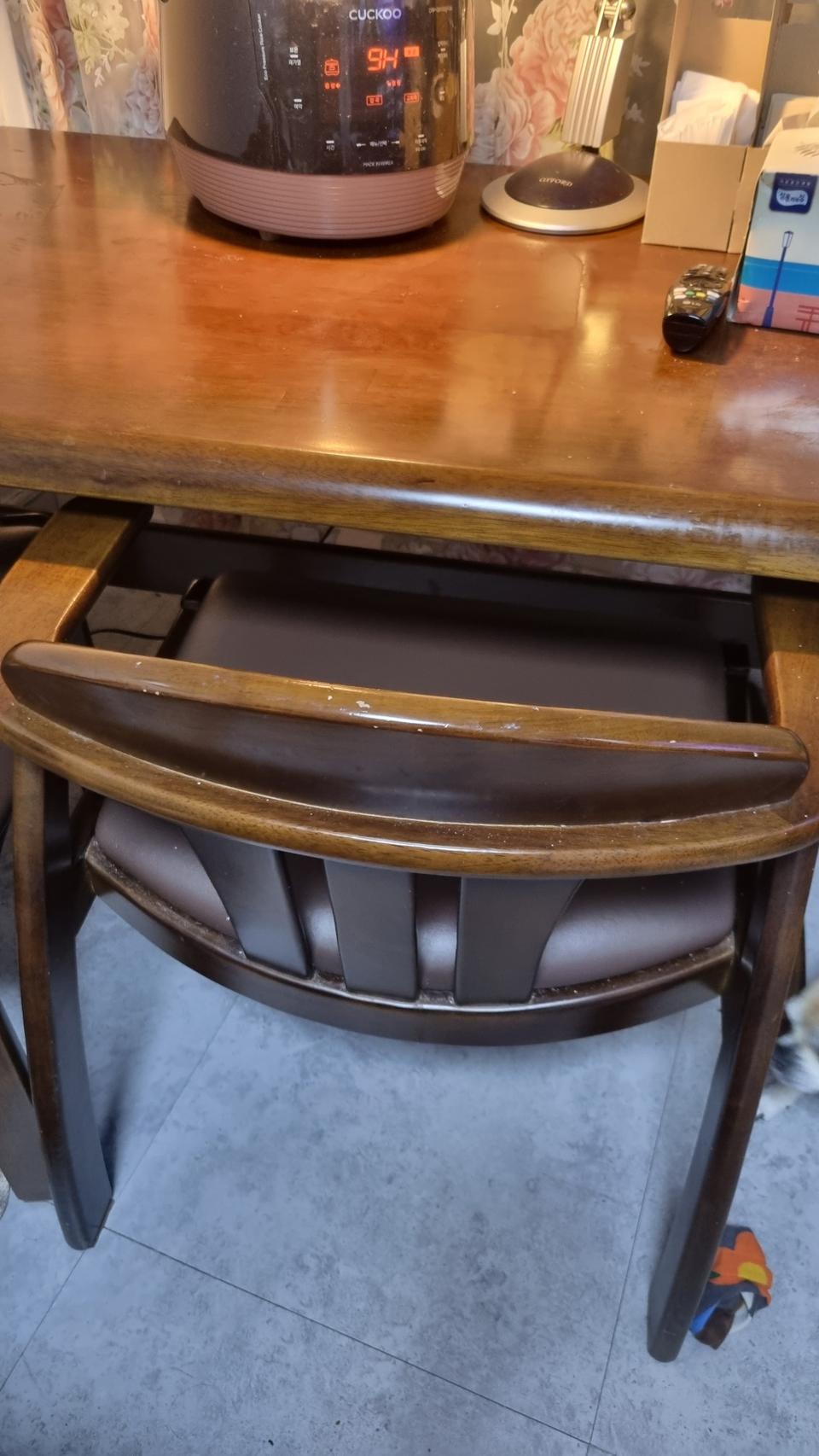 일본  원목 식탁과 의자 세트