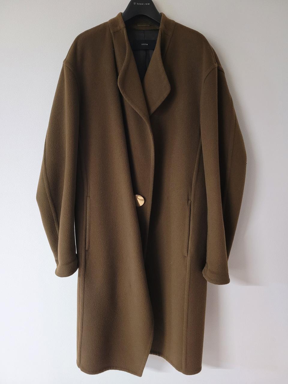 시스템 라운드 핀 포인트 울캐시미어 코트 M