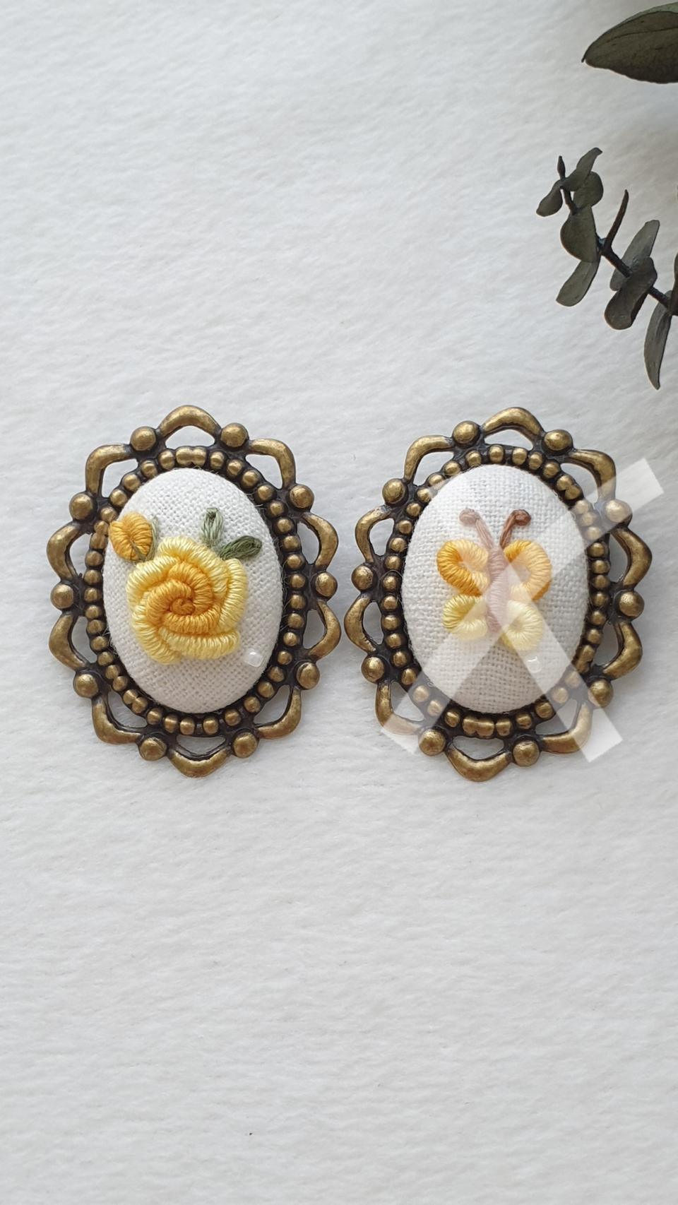 [정리할인] 프랑스자수 포인트브로치_2개 세트