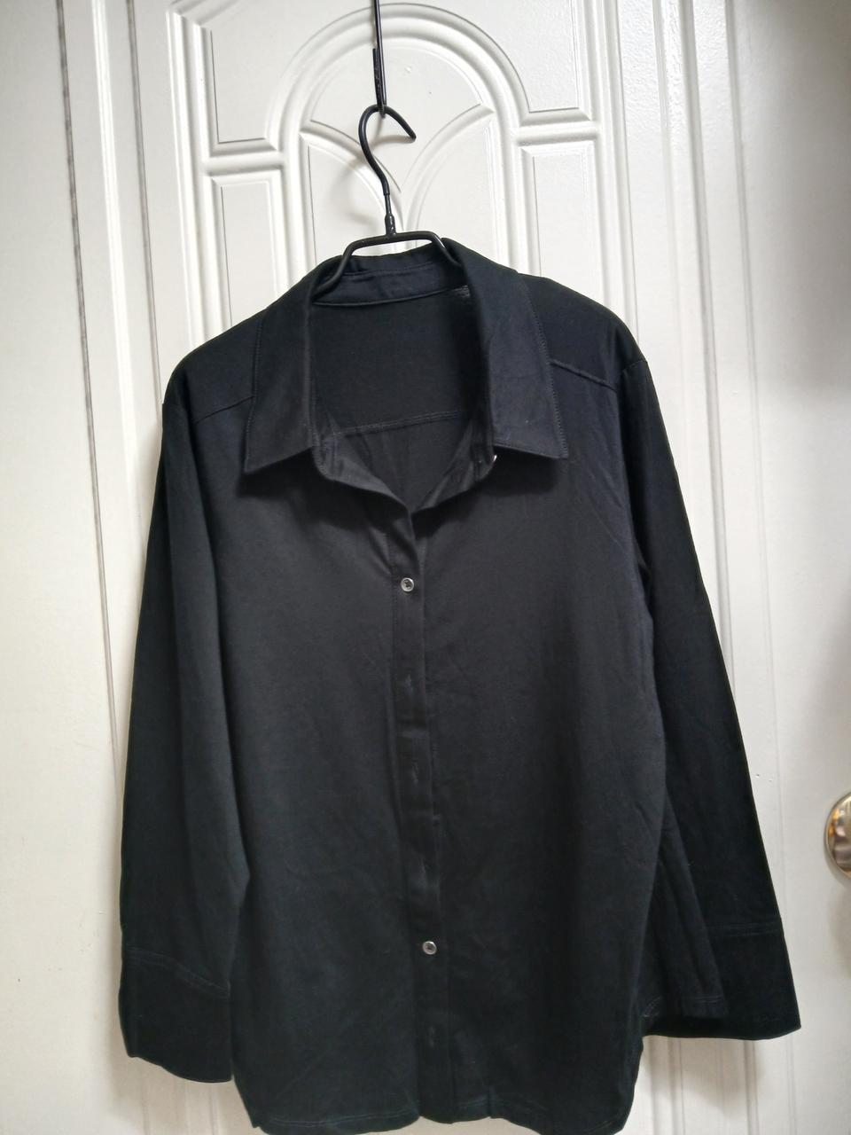 엣지 블랙 면 셔츠남방