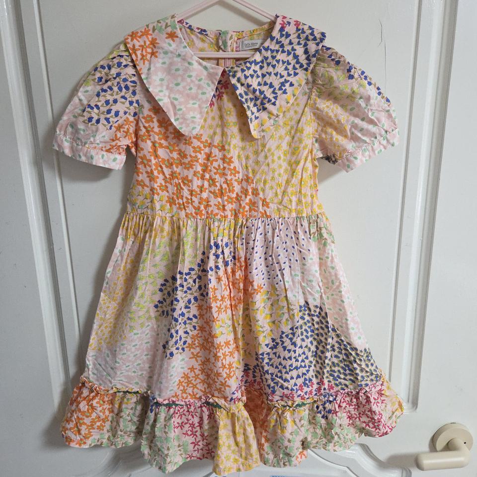 토토헤로스 여아 카라 반팔 여름 꽃원피스 140사이즈