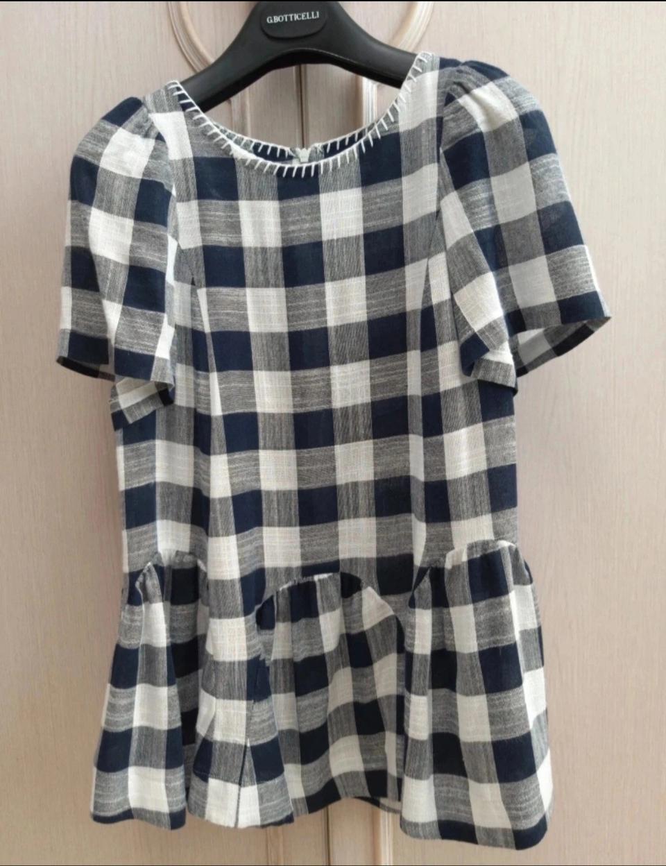 체크 블라우스