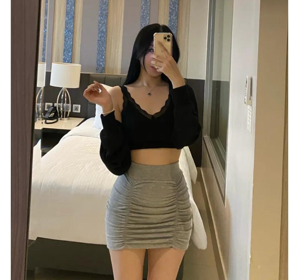 택달린새옷)셔링미니스커트