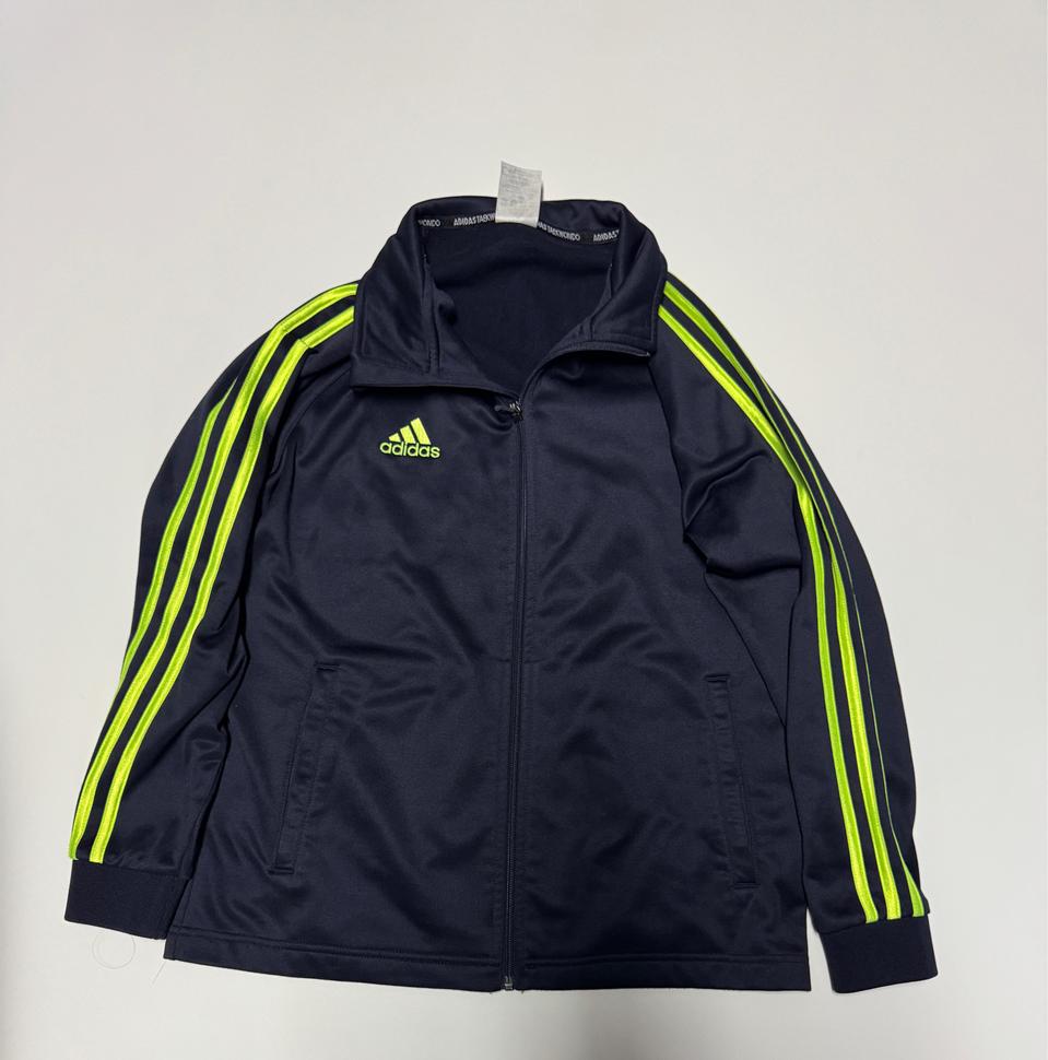 여성 아디다스 키즈 형광 삼선 트랙탑 져지 S 150