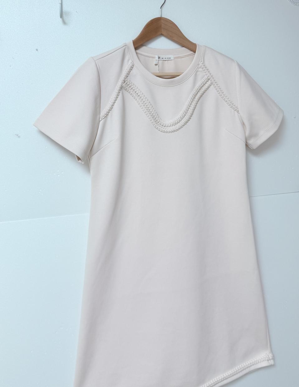 it MICHAA 잇미샤 라이트 베이지 반팔 원피스 55 (새상품)