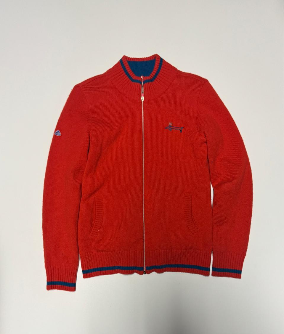 여성 루이까스텔 오렌지 방풍 니트 집업 S