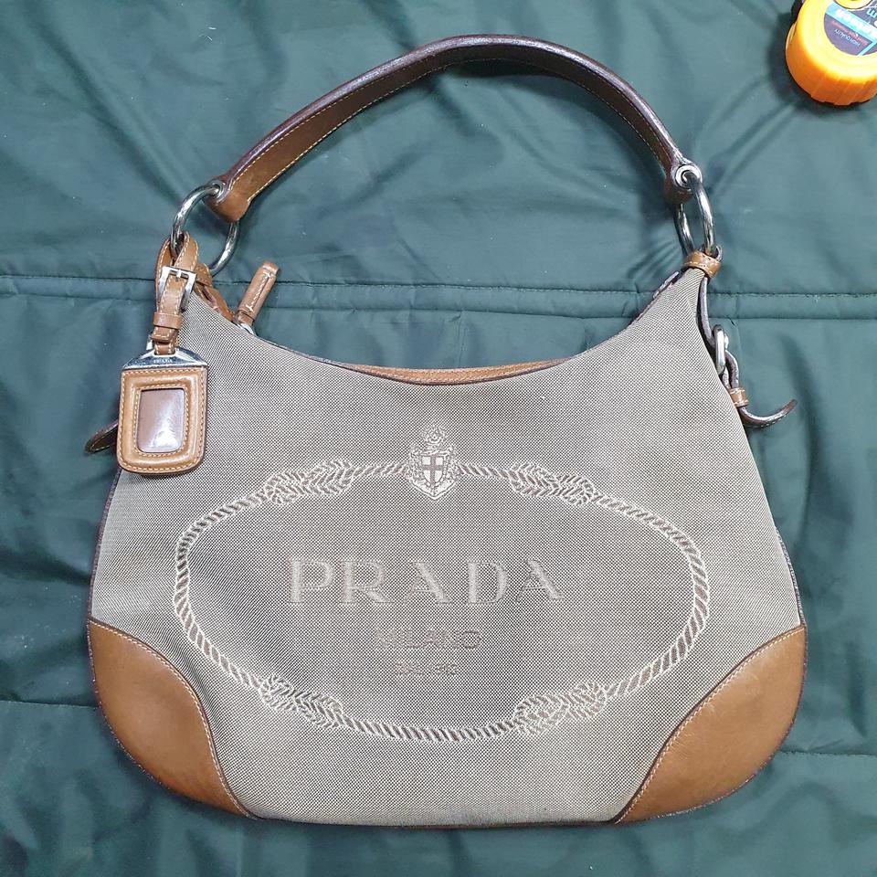 프라다   캔버스  로고자수    쇼퍼백/ 숄더백