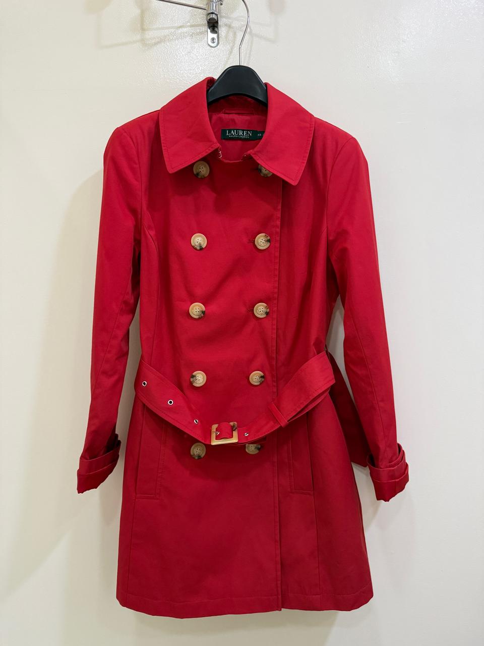 랄프로렌 레드 트렌치 코트(정품)