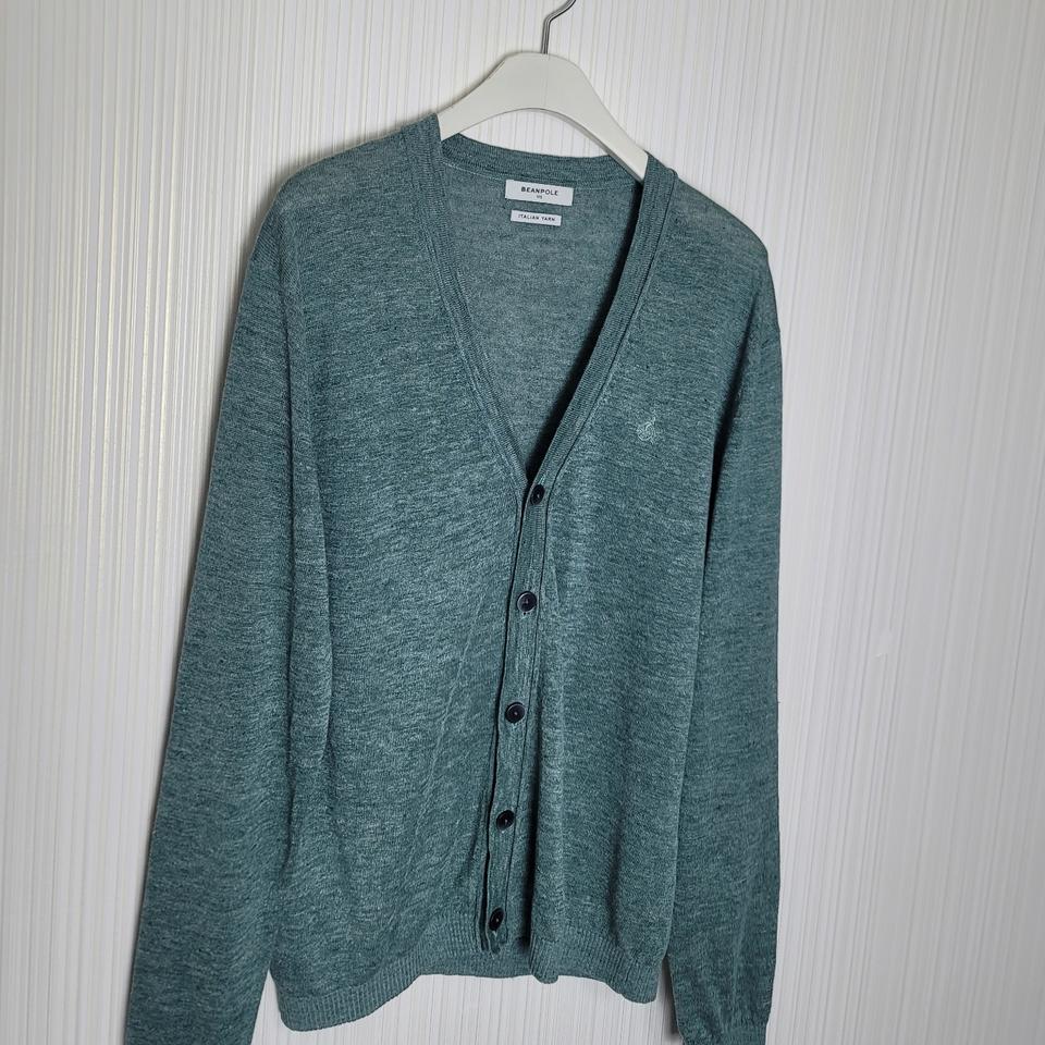 105_빈폴 린넨 가디건 카키그린