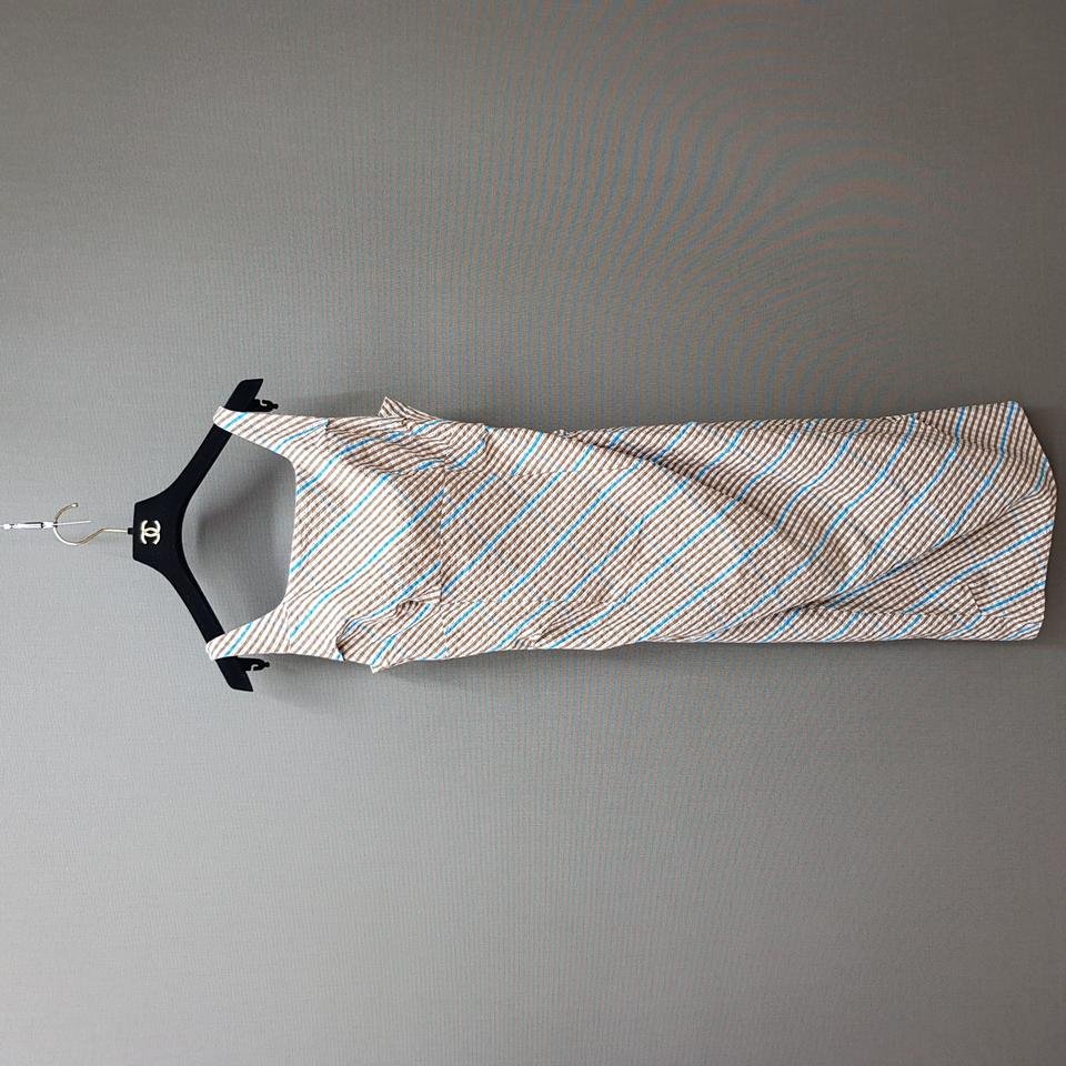 한섬 타임 2022 체크 패턴 슬리브리스 롱 원피스 82-94-160