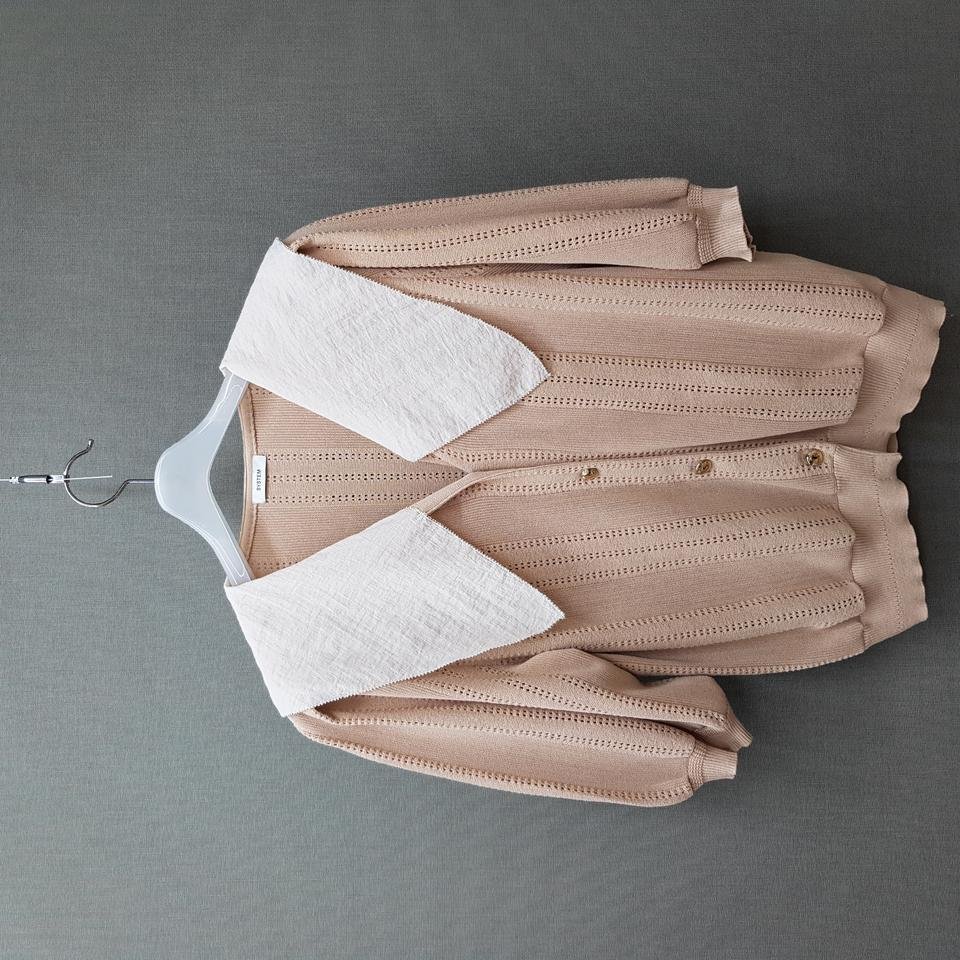 한섬 시스템 2022 빅카라 니트 가디건 S사이즈