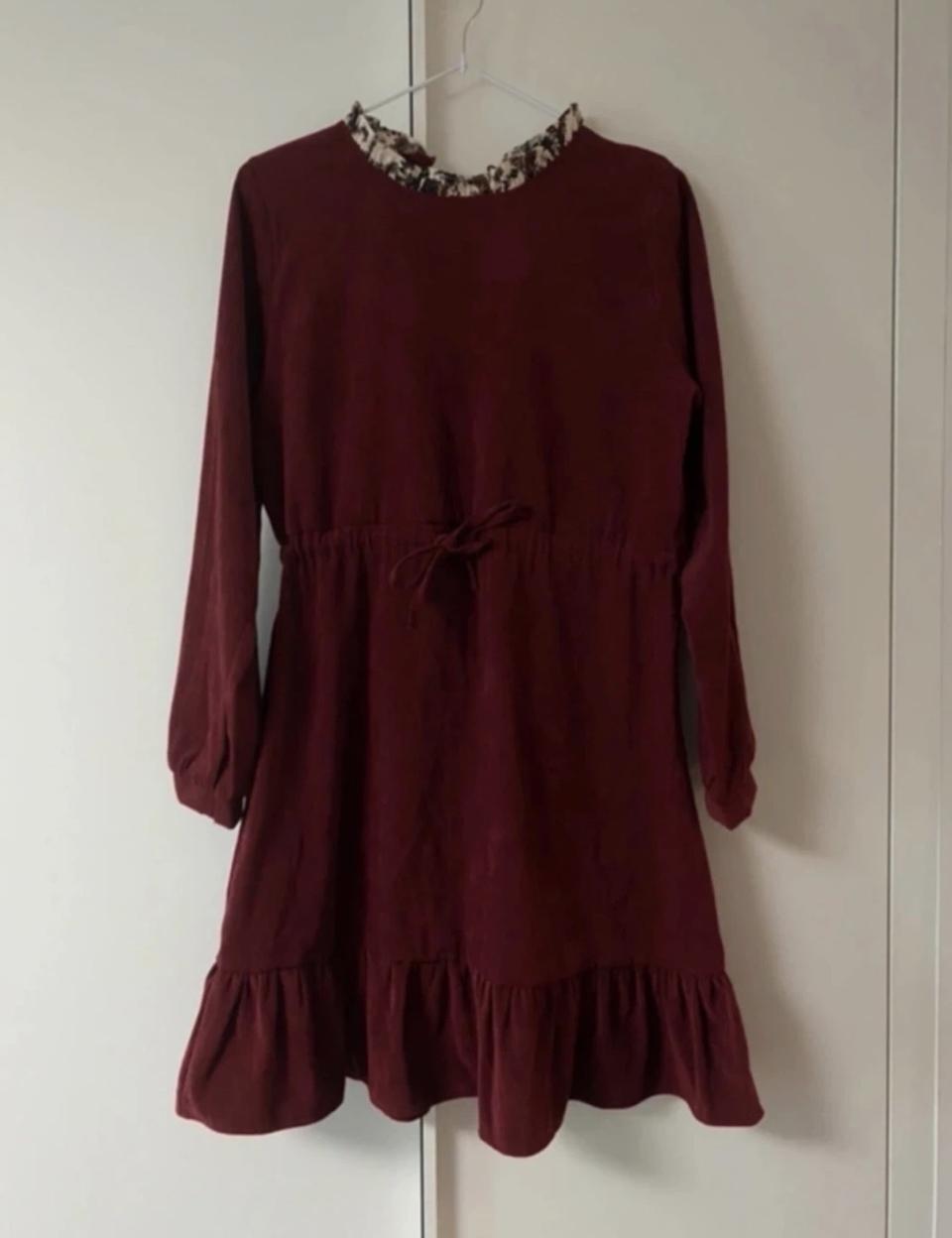 와인색 연말 크리스마스 파티 원피스