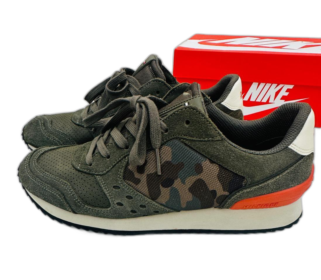 타미힐피거 카모 카키 스니커즈