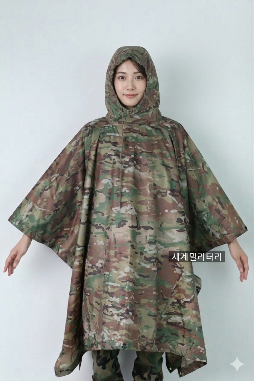멀티카모  OCP 판초우의 등산 비옷 