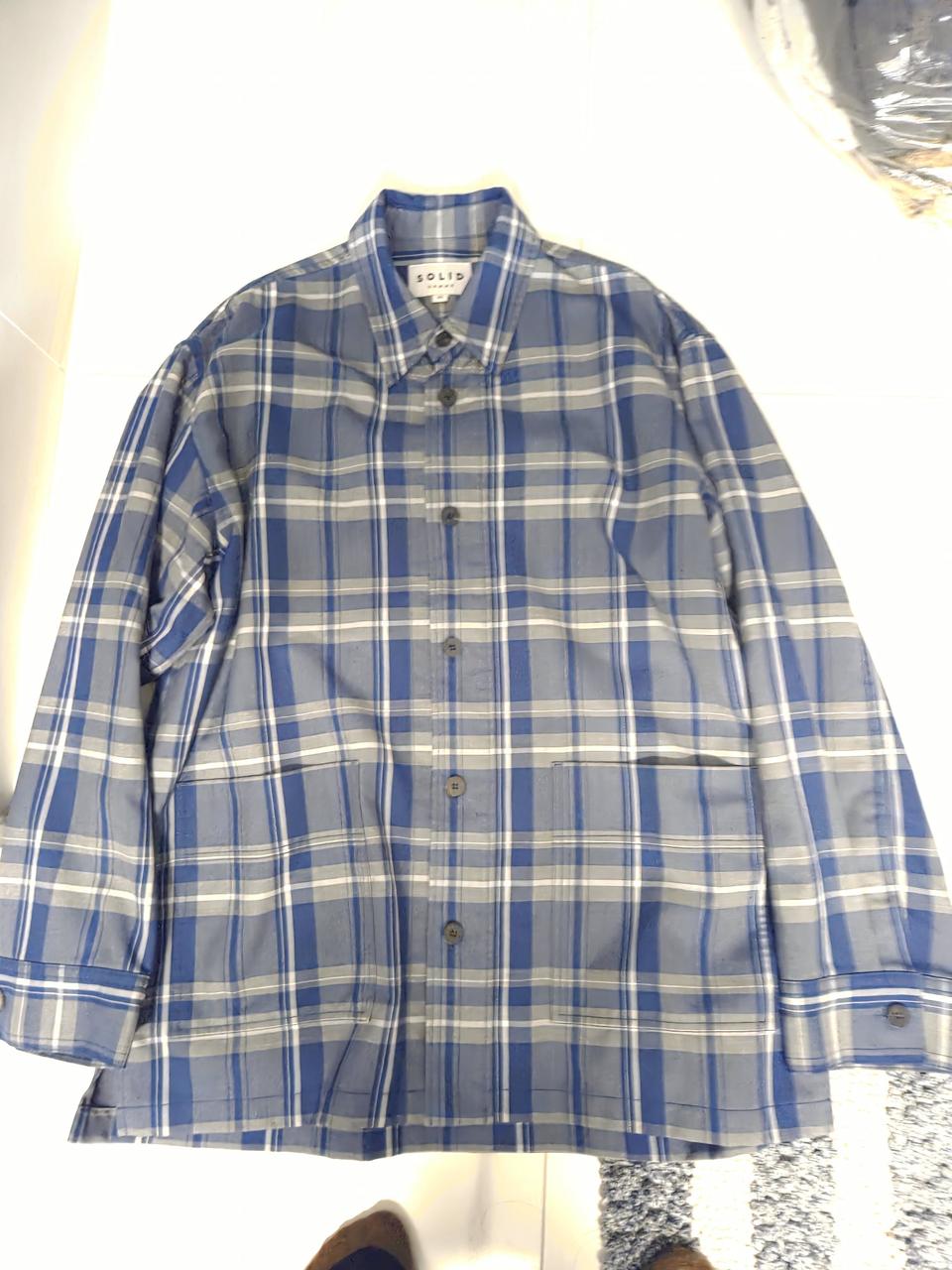 솔리드옴므 정품 체크 오버핏 남방 105사이즈