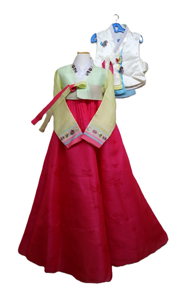 k211 여성한복세트(자수 본견)/여55/키162-167/사놀까 