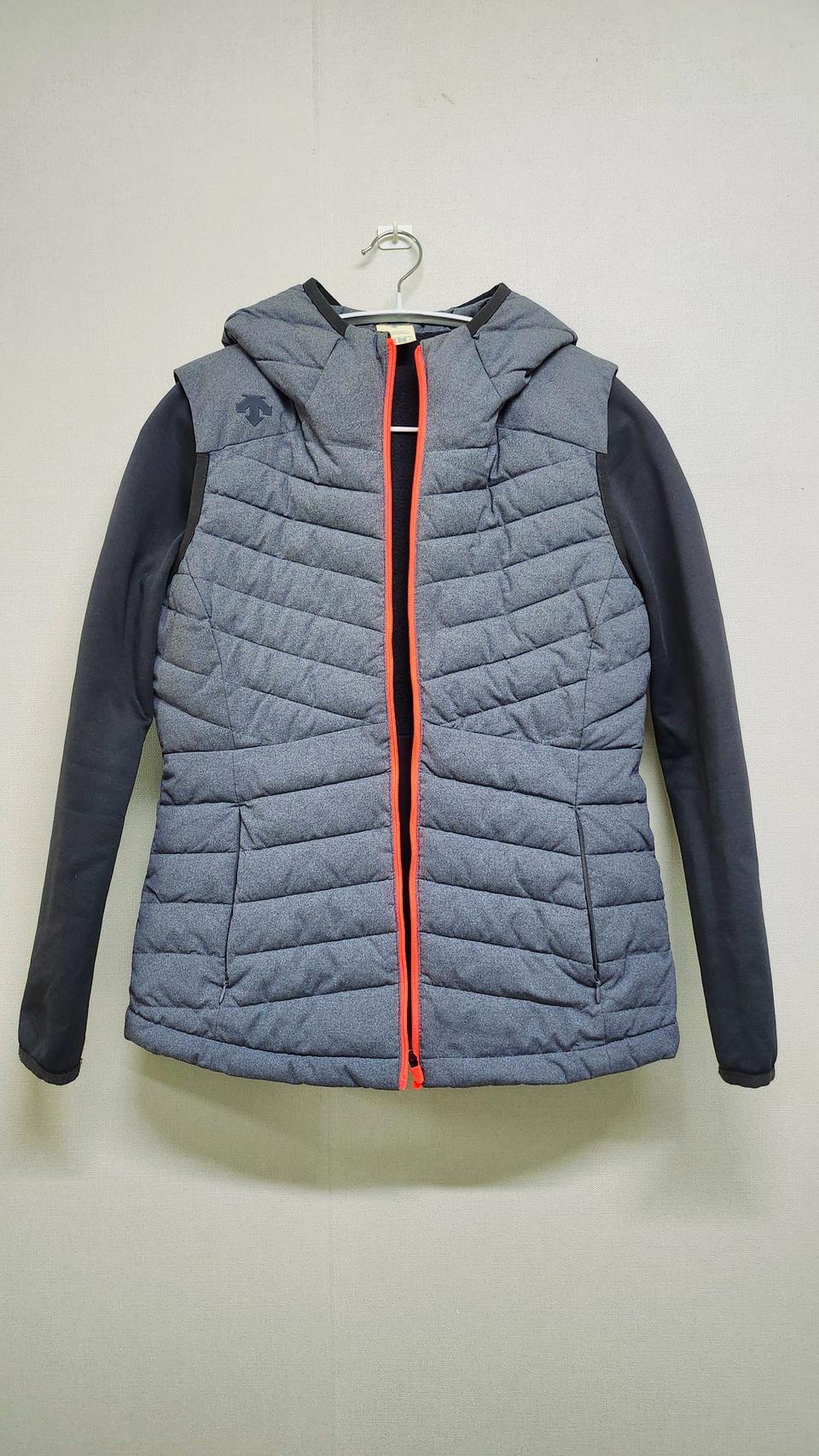 데상트 기모 패딩 집업 자켓 85 / 등산복 운동 자전거 아웃도어