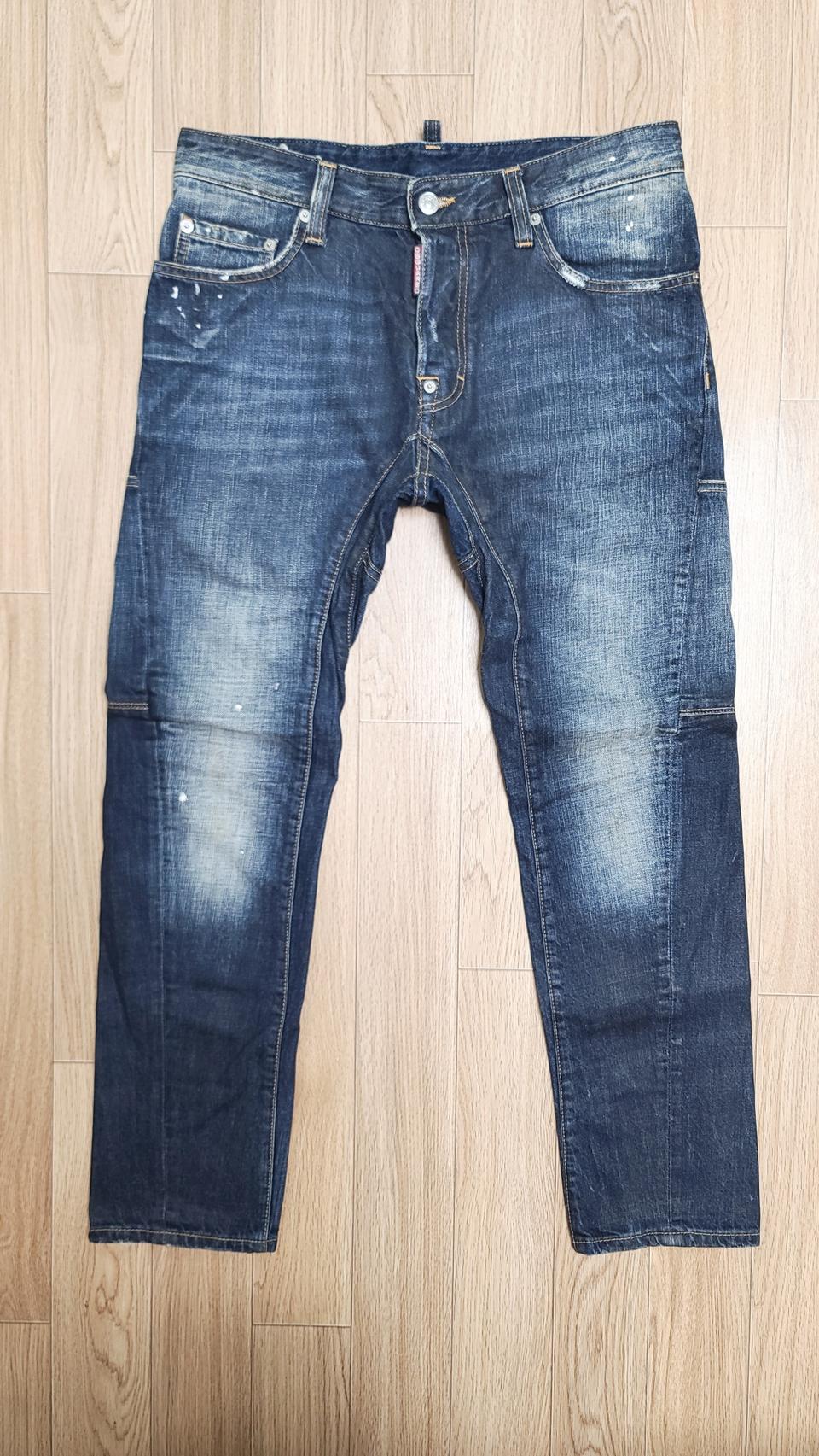 정품 디스퀘어드 하키스틱 바이커진 청바지 46