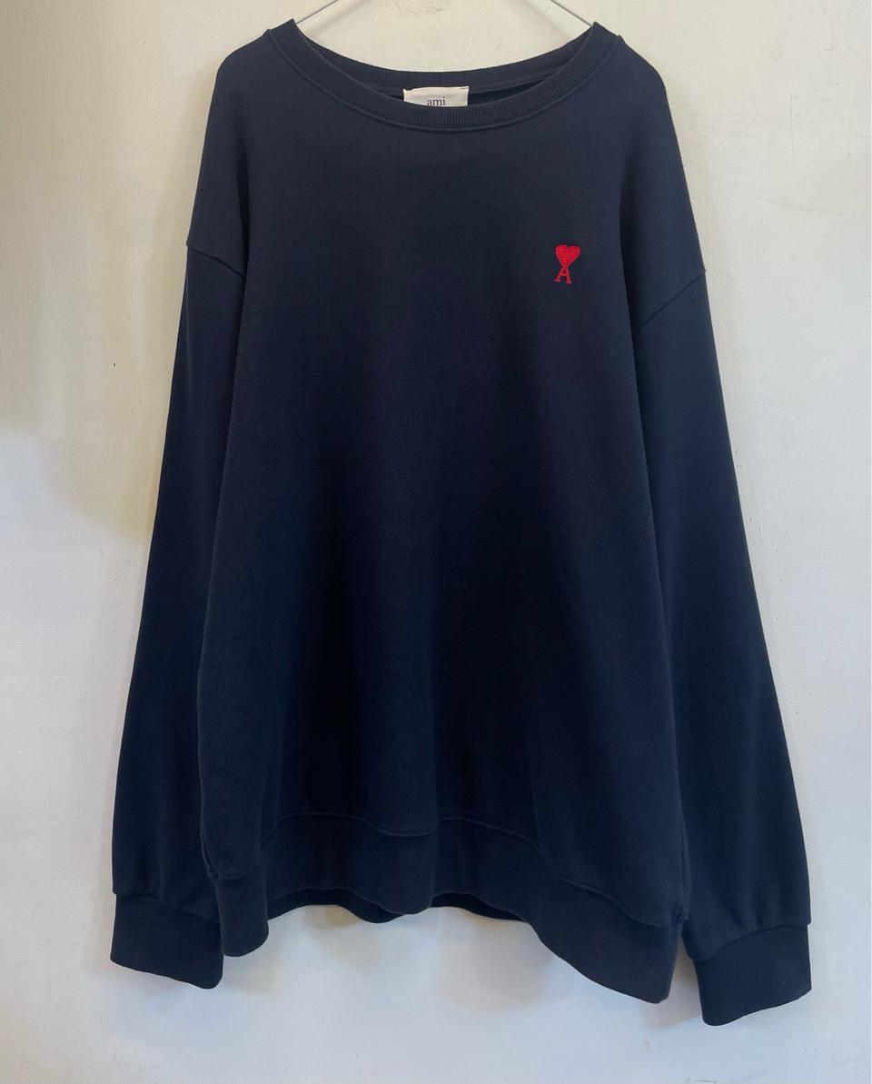 ami 아미 스몰하트 맨투맨 XL 네이비:) 면100%