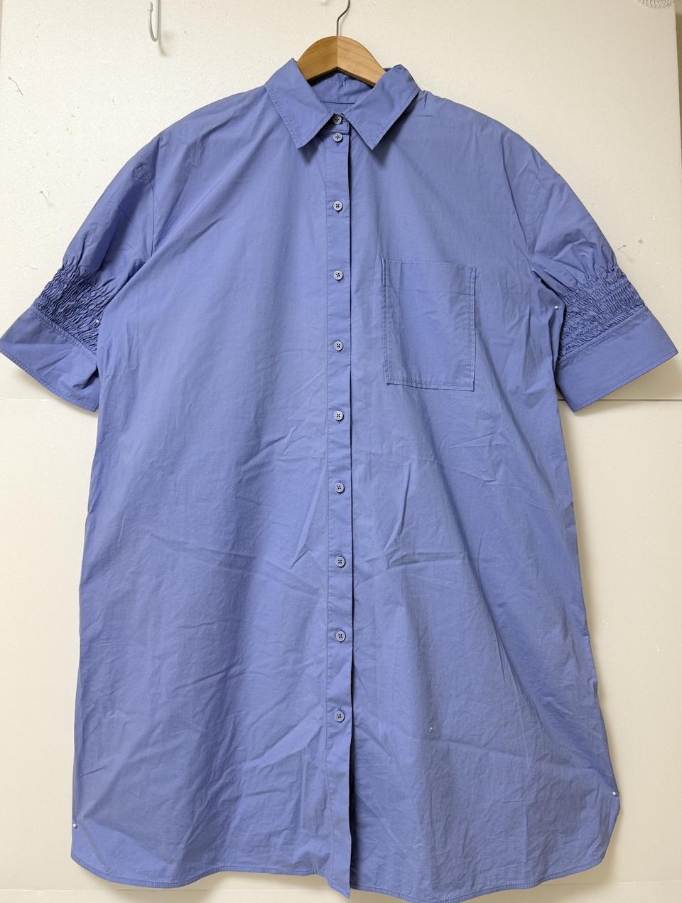 COS 코스 반팔 셔츠 롱원피스 블루 55-66