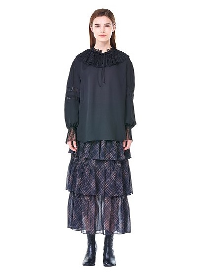 새) 지컷 글렌체크 캉캉스커트