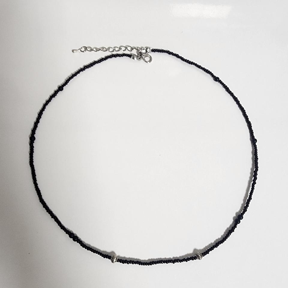 남자 블랙 심볼 비즈목걸이