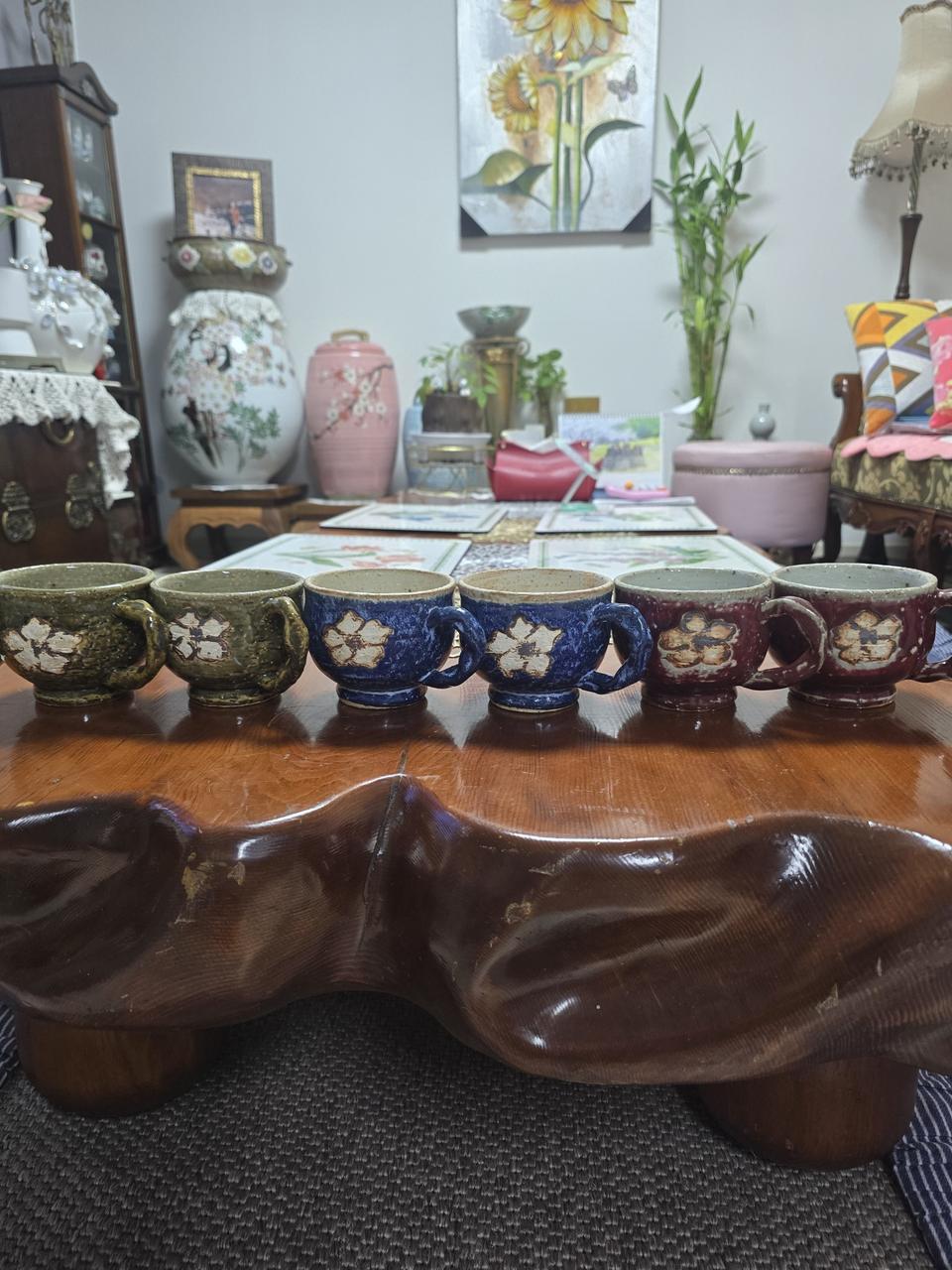 새상품 꽃 도자기 컵