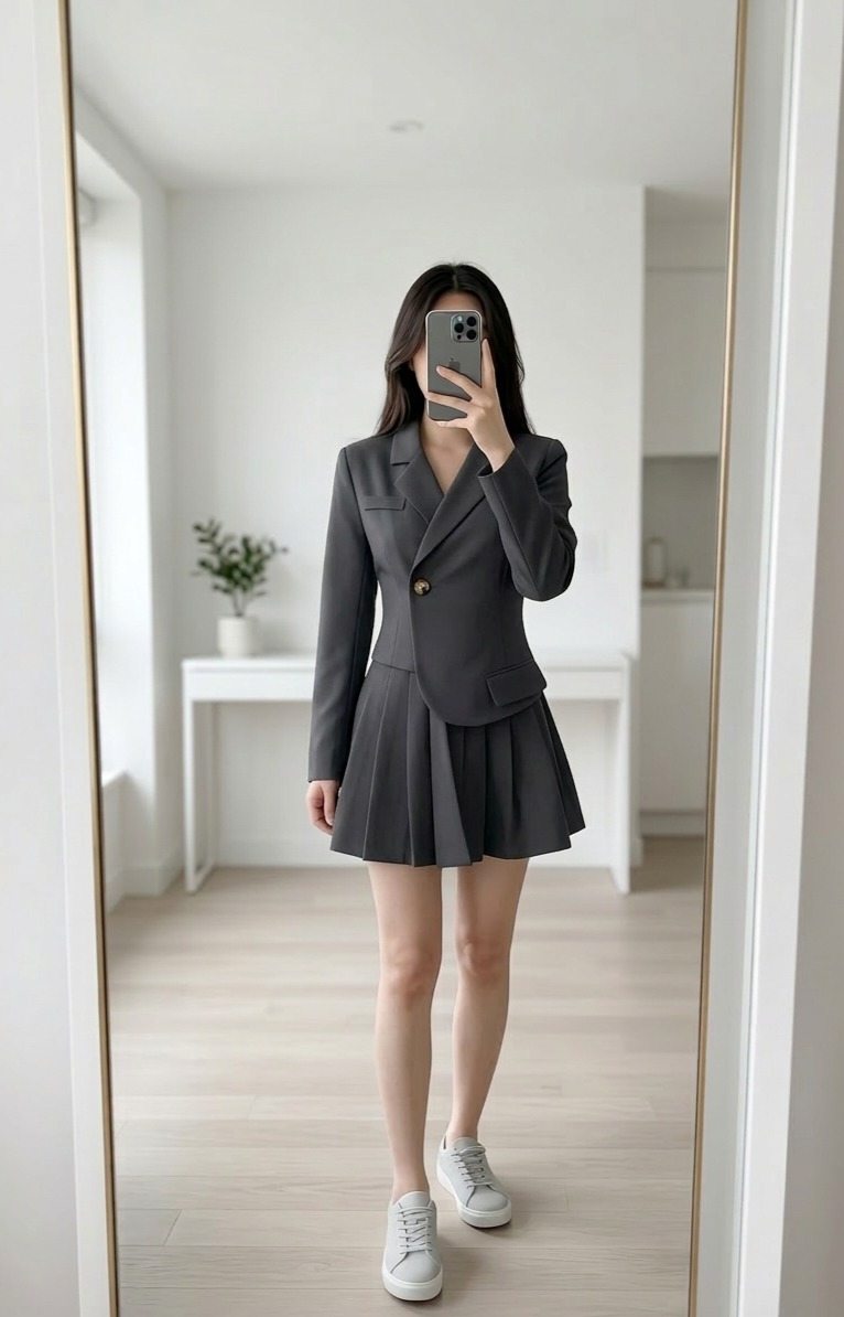 블랙원피스 투피스 오피스룩 하객룩 세미정장 44 55(새제품)