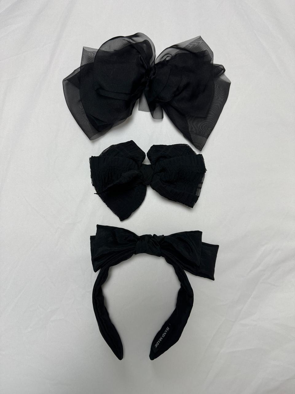 검정 머리삔 머리띠 웨딩 헤어 소품 일괄