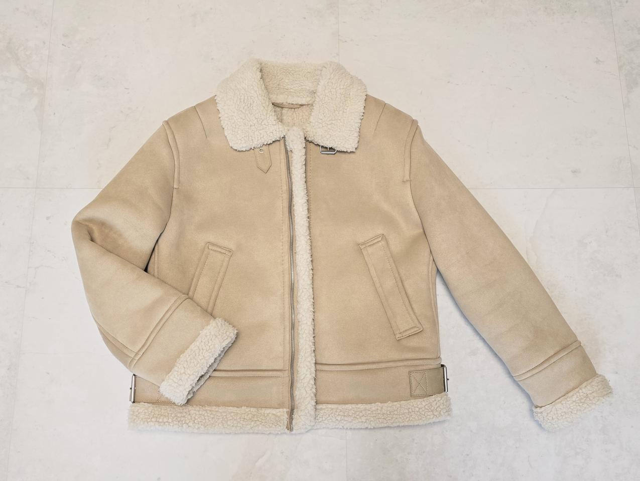 (정품)자라 남성 양털 무스탕 베이지색(상태최상!)