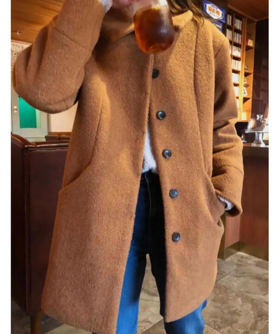 오네   루즈핏 부클 하프 자켓