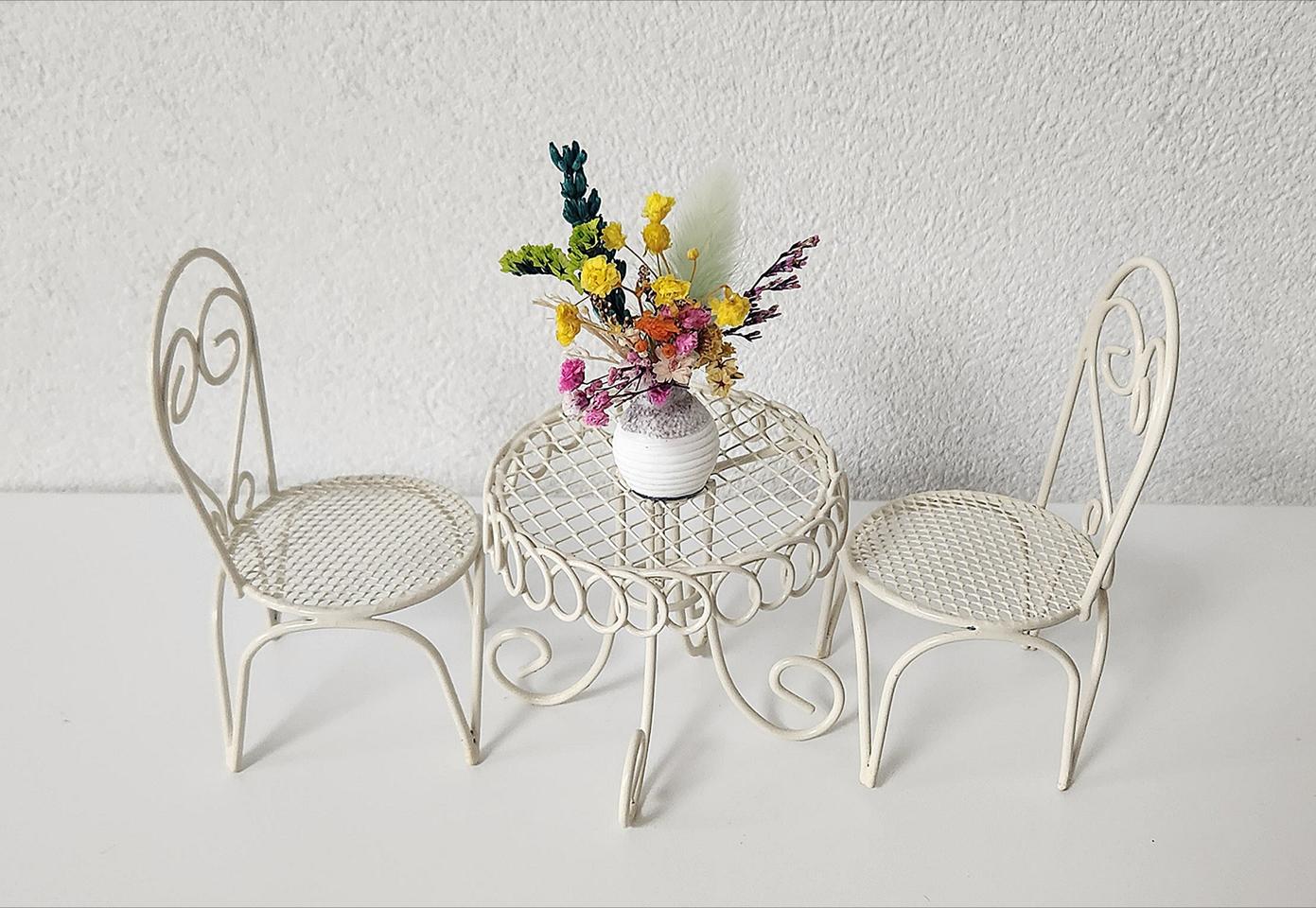 새상품)철제 테이블세트 생화 프리저브드플라워 조화아님 인테리어소품