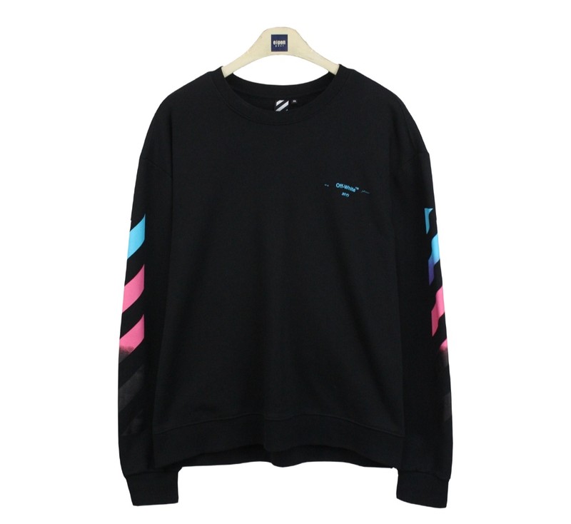 20549 오프화이트 기모 맨투맨 긴팔티 115 남자 티셔츠 브랜구제