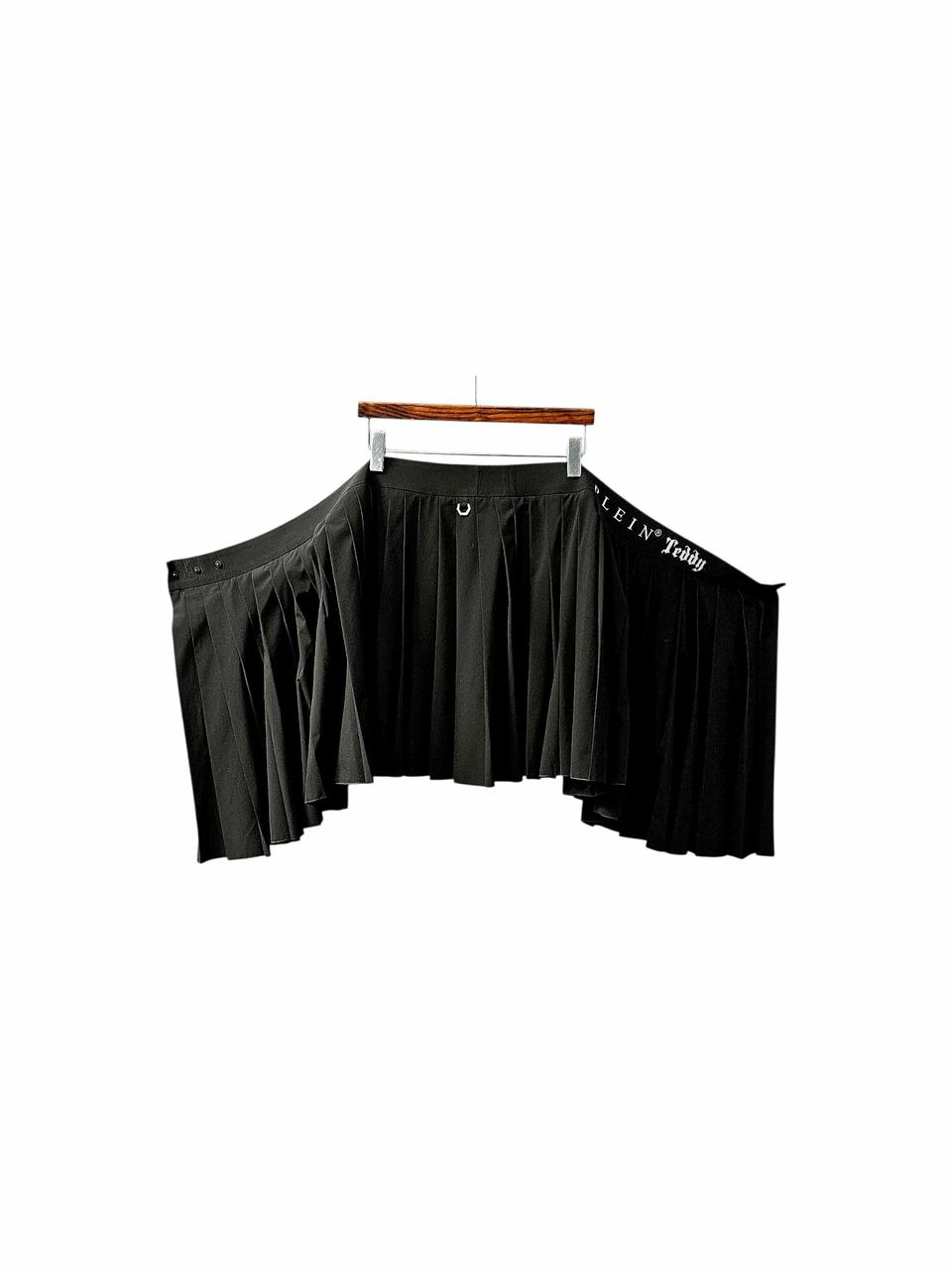 필립플레인 골프 로고 랩 플리스 스커트